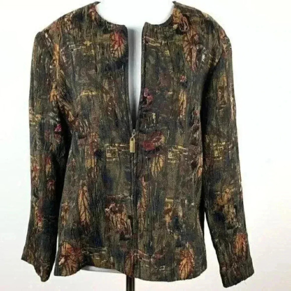 Soft Works blazer size 10 multicolored zip floral - Picture 2 of 9